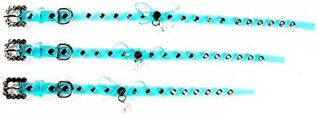 New Fashion Transparent Crystal Adjustable PU Leather Dog Puppy Pet Collars Necklace Punk drill Collar (X-Larger, Blue)
