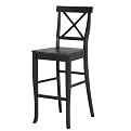 American Simplicity X-Back Barstool - Black [Set of 2]