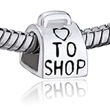 41KcqrxxRcL. SL160  Love To Shop Bag Handbag Heart Bead Charms 925 Sterling Silver Jewelry Beads Fits Pandora Charms Bracelet