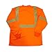 XXL / Class 2 Max-dry Moisture Wicking Mesh Long Sleeve Safety T-shirt, Neon Orange