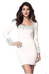 Sexy Summer  Polyester  Dress With Rhinestones