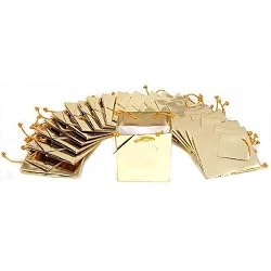 20 Gold Tote Bags Metallic Shopping Gift Displays 3.5"