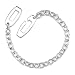 Delicate Charm: Sterling Silver Designer Inspired Fancy Oval Link Charm Chain Bracelet
