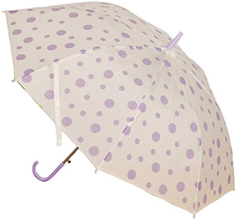 Fb adults'environmental straight rod long handle Automatic dot transparent umbrella. (Purple)
