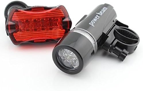 New Waterproof 5 LED Lamp Bike Bicycle Front Head Light+Rear Safety Flashlight