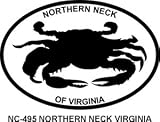 NORTHERN NECK VIRGINIA - CRAB Oval Bumper Sticker