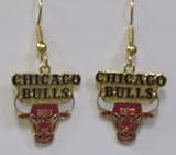 NBA Dangling Earrings - Chicago Bulls Logo