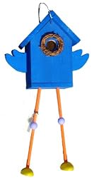 Funky Randy Birdhouse - Wild Blue Yonder Bird Wings Legs Usable Hanging 24" R-126