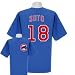 Men`s Chicago Cubs #18 Geovany Soto Blue Name and Number Tshirt
