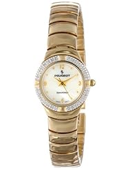 Peugeot Womens 778G Gold-Tone 1/10 carat Genuine Diamond Bracelet Watch