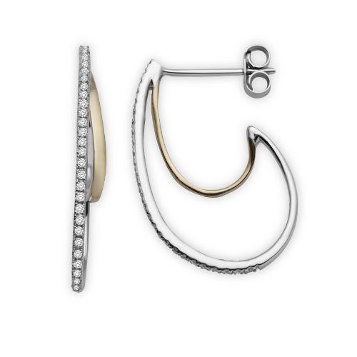 Miore Damen-Ohrringe 9 Karat (375) Gelb -/Wei&szlig;gold mit Brillanten 0,16ct MP9108E Preisvergleich