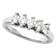 14K White Gold Diamond Five-Stone Anniversary Ring - 0.75 Ct.
