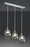 Trio-Leuchten 306000342 Pendelleuchte, 3x E27, max. 60 W, Chrom, Acrylstäbe smoke