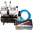 Iwata HP-BCS 0.5mm Eclipse Airbrush W/ TC-196 Twin Tank Compressor