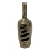 EXP Handmade Tall Terracotta Lantern Vase With Sleek Charcoal Sheen