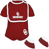 Oklahoma Sooners Baby Onesie Bib and Booties