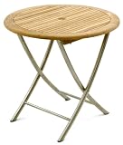 Belardo Klapptisch rund, Somerset, Teak mit Edelstahl