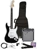 Squier by Fender "Stop Dreaming, Start Playing" Set: Affinity Series Strat with Fender Frontman 10G Amp, Tuner, Instructional DVD, Gig Bag, Cable, Strap, and Picks - Black