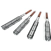 Charcoal Companion Nonstick Single Grilling Kabob Baskets, Set of 4