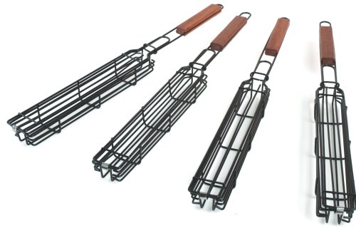Charcoal Companion Nonstick Single Grilling Kabob Baskets - Set of 4