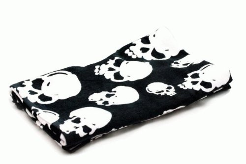 パンク&ロック ドクロ スカル柄 大判バスタオル[CODE:0060633] 黒 FREE