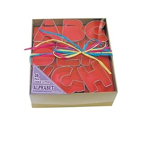 Alphabet Cookie Cutters Tinplate Set of 26 by R & M Industries