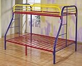 Twin Full Size Metal Bunk Bed Rainbow Finish