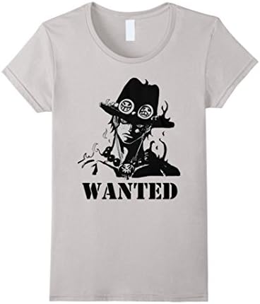 Women's Ace Onepiece anime T-Shirt Medium Silver