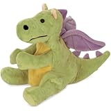 goDog Dragon With Chew Guard Technology Tough Plush Dog Toy, Lime, Large