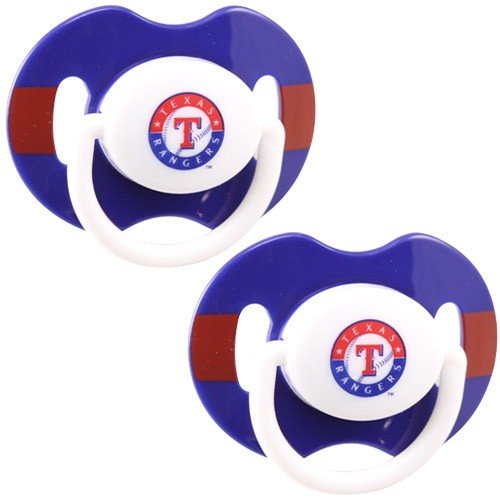 Texas Rangers Royal Blue-Red Striped 2-Pack Team Logo Pacifiers