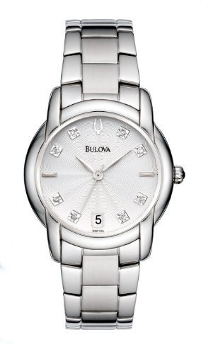 Bulova Women's 96P104 Diamond Accented Sunray Dial Watch