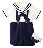 New Navy White Nautical Short Set with Hat 6M to 4T