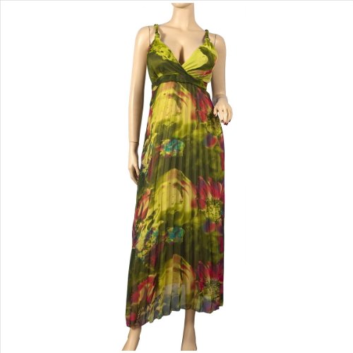 Sexy Green Chiffon Plus Size Cruise Maxi Dress