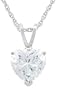 Platinum Plated Sterling Silver 9.5 x 9.5 mm Cubic Zirconia Heart-Shaped Pendant, 18"