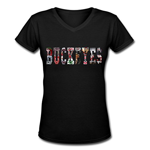 Women's Ohio State Buckeyes Logo V neck T shirts M
