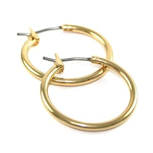Beautiful 24k Gold Layered GL SMALL 3 4 Hoop Earrings - Lifetime Warranty! Comes Gift Boxed