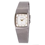 Skagen Women's 380XSGS1 Steel Collection Crystal Accented Mesh Stainless Steel White Dial Watch