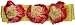 Posies Accessories Three Yellow/Red Shabby Buds Hair Clippie