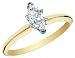 Diamond Solitaire Engagement Ring: 14K Yellow and White Gold 1/2 Carat Marquise (CERTIFIED)