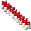 10x Original Tintenpatrone Canon Pixma PRO 9500, 9500 Mark II, PGI9 - SCHWARZ MATT, PHOTOSCHWARZ, CYAN, MAGENTA, YELLOW, PHOTOCYAN, PHOTOMAGENTA, GR�N, ROT, GRAU + 100 Blatt Ti-Sa Fotocards 10x15 cm 210g glossy -
