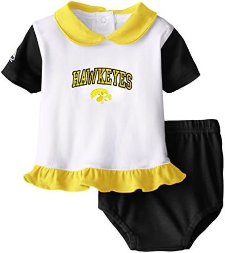NCAA Infant/Toddler Boys' Iowa Hawkeyes Two Piece Diaper Set (Black, 3/6 Months)
