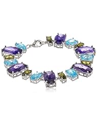 CZ by Kenneth Jay Lane "Trend" Multi-Cubic Zirconia Bracelet Organic Straight Line Bracelet, 7.25"