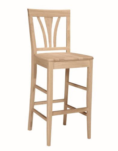International Concepts S-9183 29-Inch FanBack Stool, Unfinished