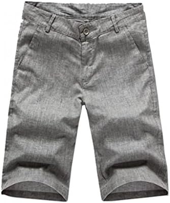 FENGTAI Men's Summer Linen Short Pants Grey X-Small