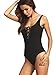 Verdusa Women's Lace Up Bandage Tight Bodysuit Jumpsuit Leotard
