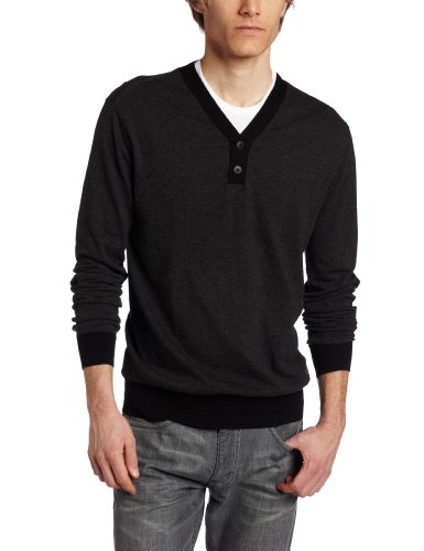 Ben Sherman Mens Long Y-Neck Sweater