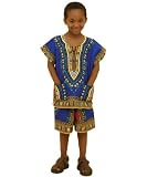 Unisex Kids Childrens Dashiki and Shorts Set