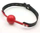 Mr-S-Leather Deluxe Ball Gag with Locking Buckle - Red 1.5"