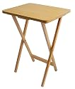 Premier Housewares Folding Snack Table, Natural Wood, 65 x 49 x 39 cm