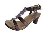 Andres Machado Women's Purple Leaves Cowhide Sandals